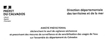 23.03.2023 Sécheresse – Arrêté