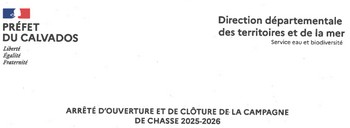 06.08.2025 AP / ouverture et clôture de la chasse saison 2025-2026